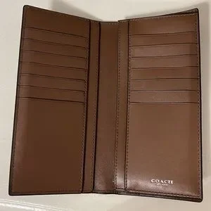クロコ調 COACH Crocodile-embossed BREAST POCKET WALLET Coach Men's Breast Pocket Crocodile Embossed Leather Long